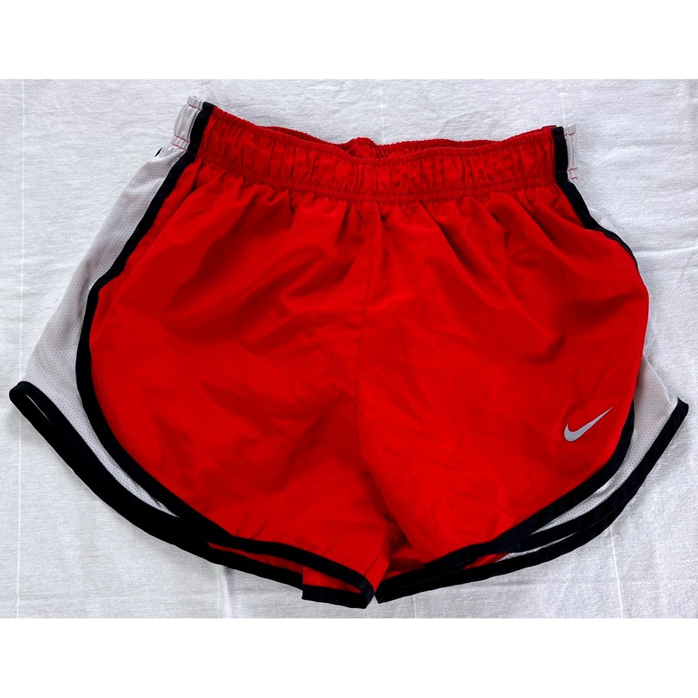 Nike Dri-FIT Womens S Red White Running Shorts‎ Athletic Gym Workout